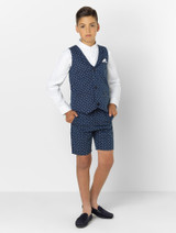 Angel & Rocket boys navy waistcoat & short set - Luca