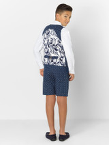 Angel & Rocket boys navy waistcoat & short set - Luca