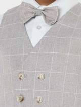 Checked light grey suit for boys