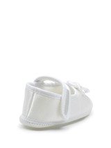 Girls white baby christening shoes