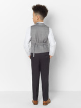 boys grey check waistcoat suit