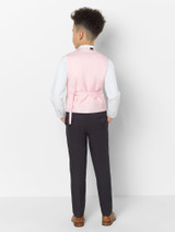Boys pink waistcoat tail suit