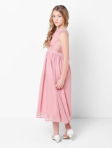 Dusky pink flower girl dress