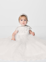 Girls ivory christening gown