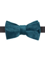 Boys teal velvet bow tie