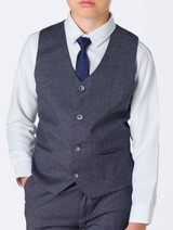Boys grey check waistcoat - Henry