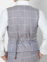 Boys stone grey check waistcoat - Jake