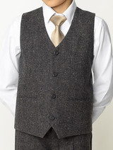 Boys grey tweed waistcoat - Ainsley