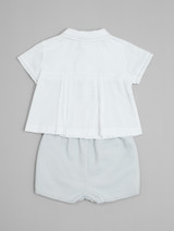 Baby boys white & grey romper - Elijah