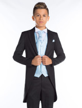Boys black & baby blue tail suit