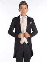 Boys black & gold tail suit