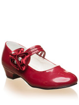 Girls Burgundy Flower Girl Shoes