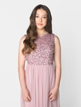 Pink teen flowergirl dress