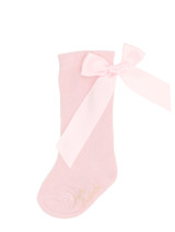 Baby girls pink bow socks