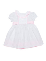 Girls white and pink christening dress