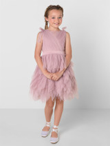 Pink sustainable flower girls dress