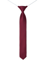 Boys skinny elasticated burgundy stripe tie