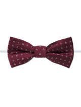 Boys burgundy trio dot elasticated bow tie