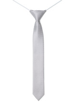 Boys silver trio dot elasticated tie