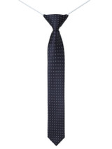 Boys navy trio dot skinny elasticated tie