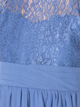 Blue flower girl dress lace