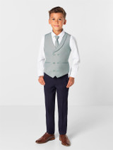 Boys sage green waistcoat suit