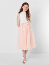 Girls pink midi skirt