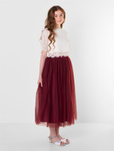 Girls burgundy skirt