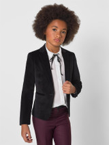 Girls black velvet tuxedo jacket