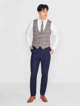 Navy and brown page boy suit
