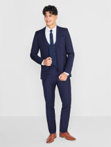 Navy checked wedding suit for boys