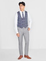 Grey and blue prom suit