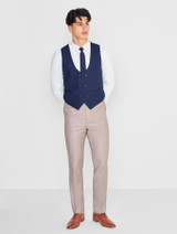 boys navy checked waistcoat