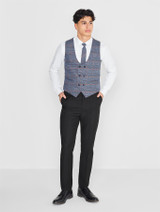 Boys blue / black waistcoat & trouser suit - Cillian