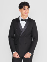 Boys double-breasted black tuxedo suit