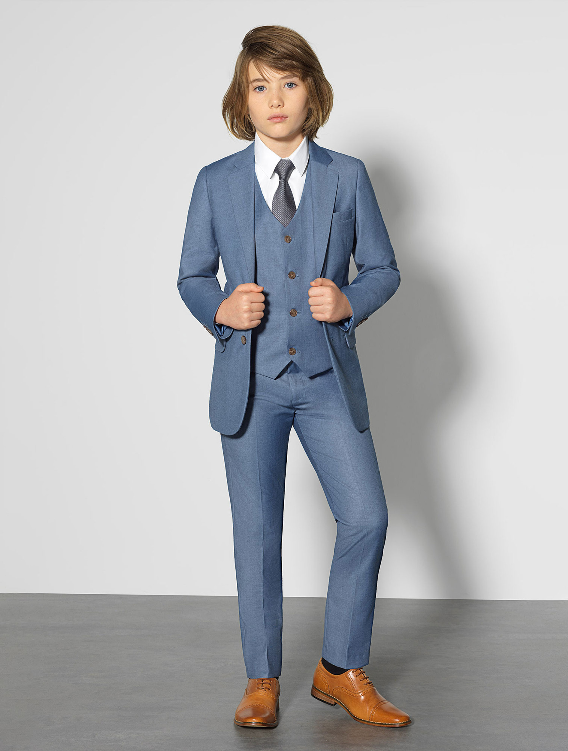 Boys blue chambray suit | Boys blue wedding suit | Boys suits | Sampson