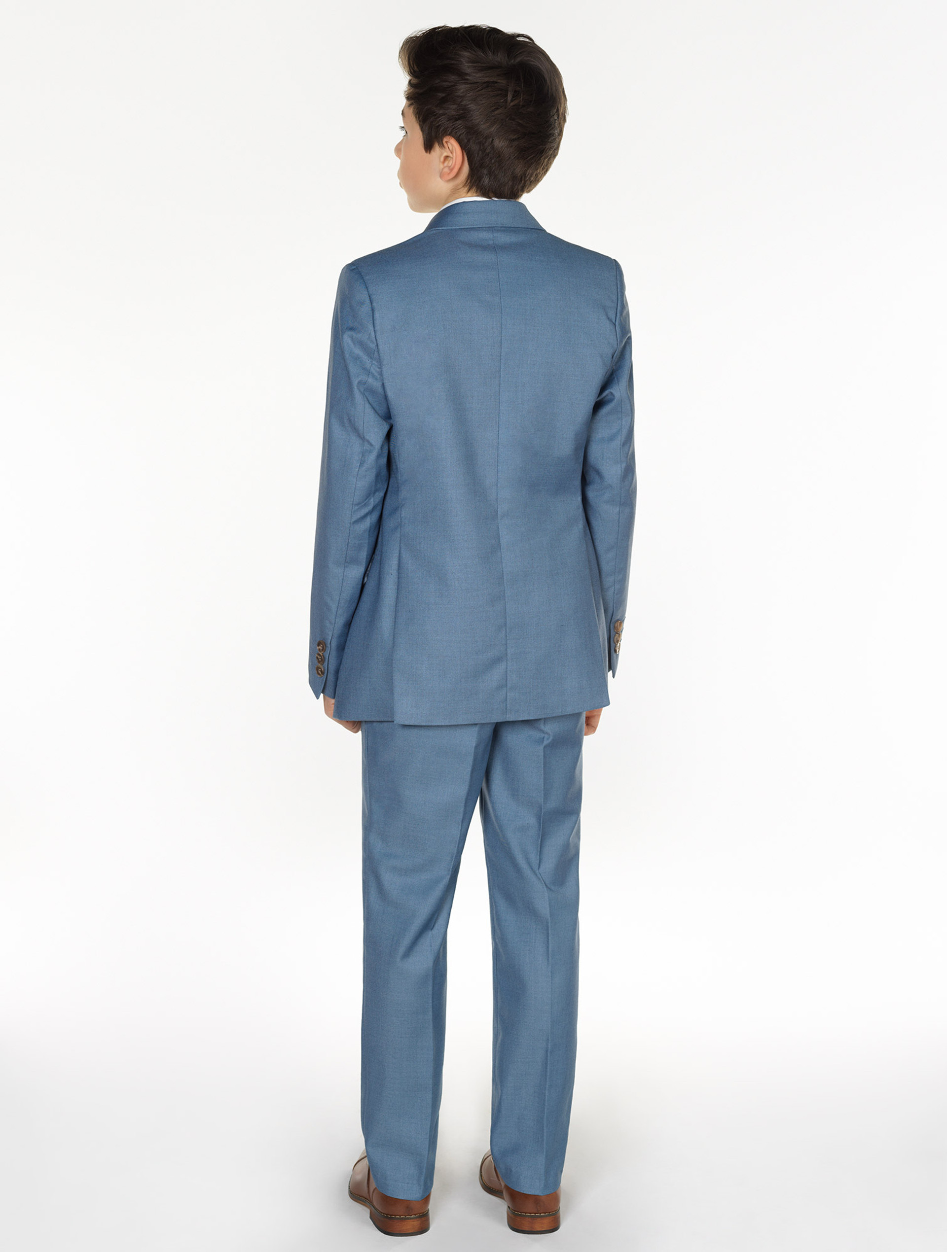 Boys chambray & navy suit Boys blue page boy suits Sampson