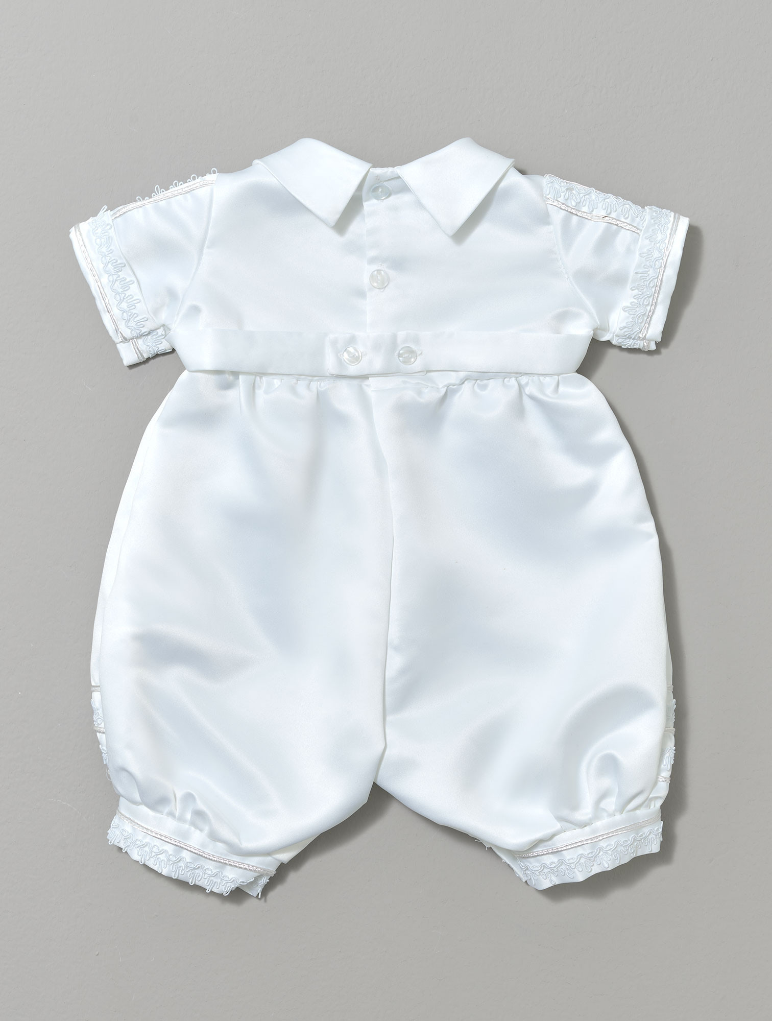 Baby boys white Christening outfit Boys christening romper