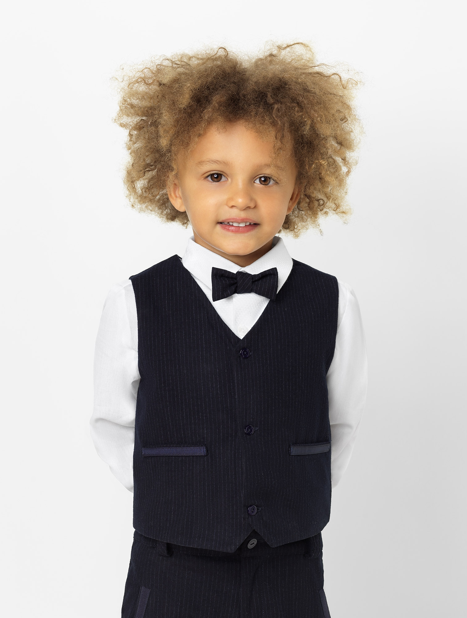 Boys navy waistcoat & trouser suit set Boys navy page boy suit