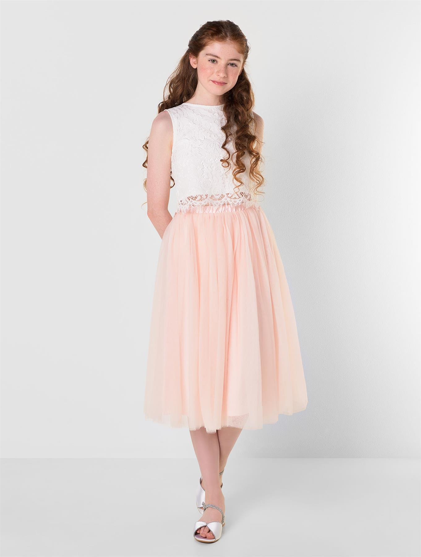 Girls blush pink midi skirt Girls blush pink skirt Girls pink skirt