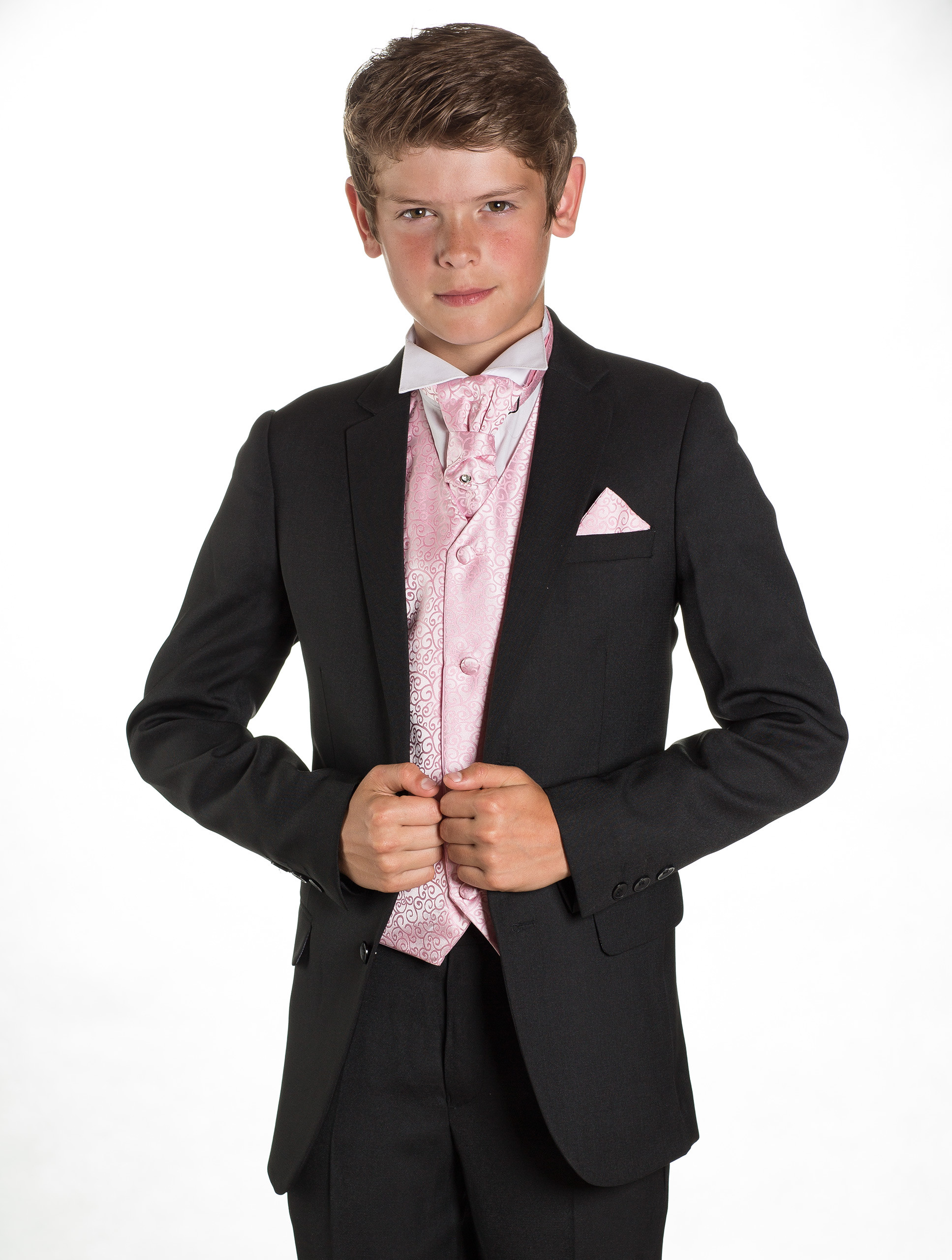 Boys black suit Page boy suits Black suit & waistcoat Charles