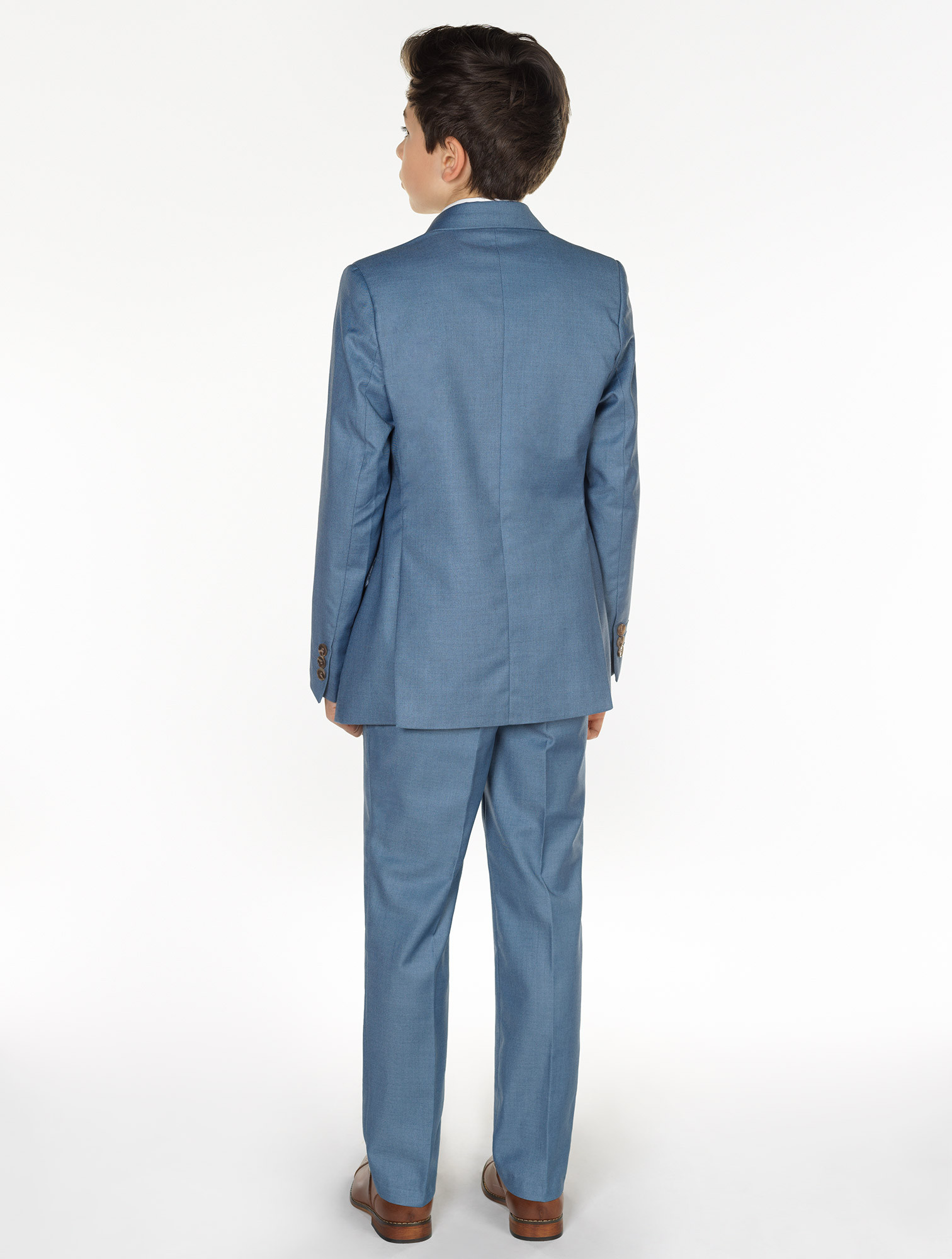 Boys chambray & navy suit Boys blue page boy suits Sampson