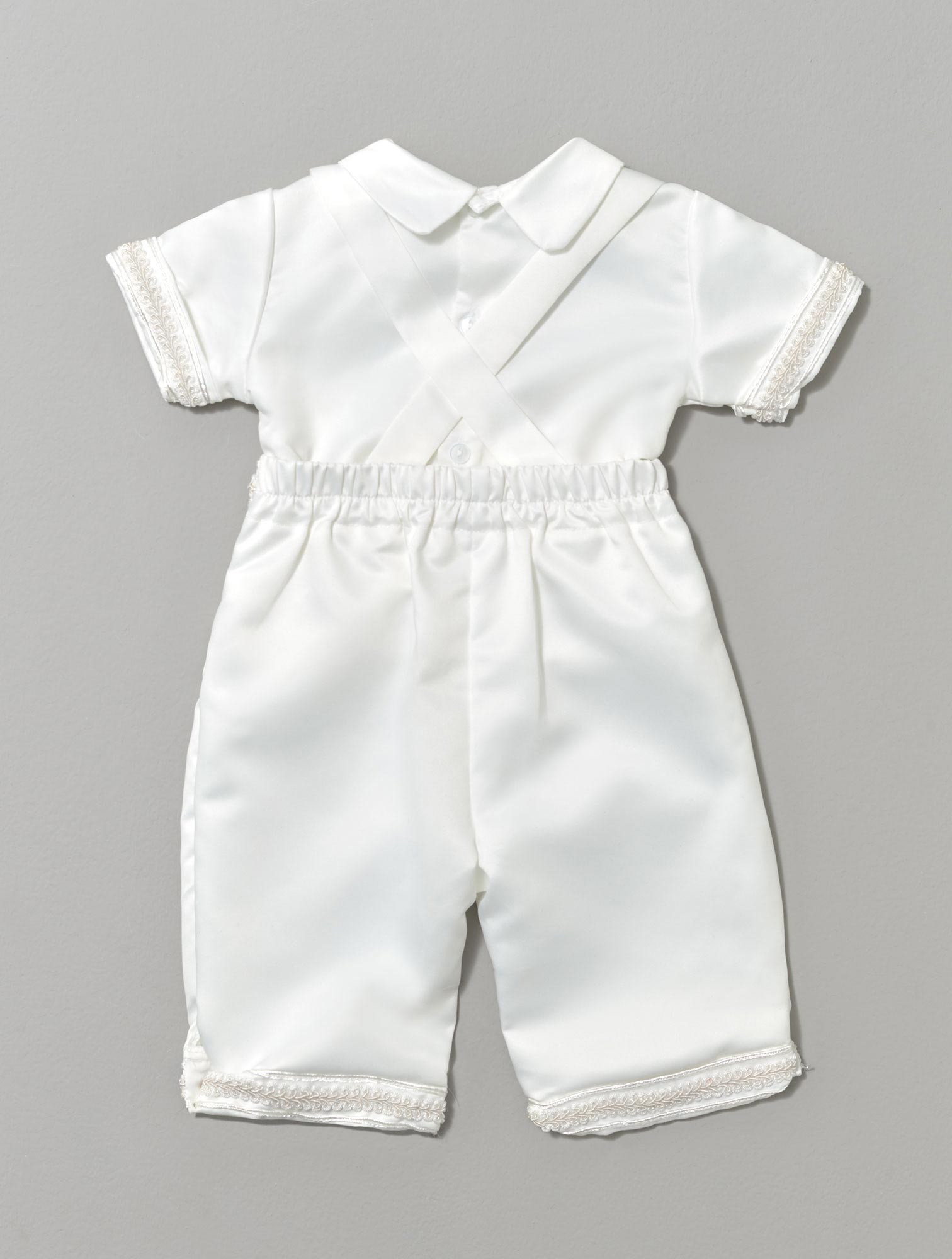 Baby Boys White Baptism & Christening Romper - Allen main image 1