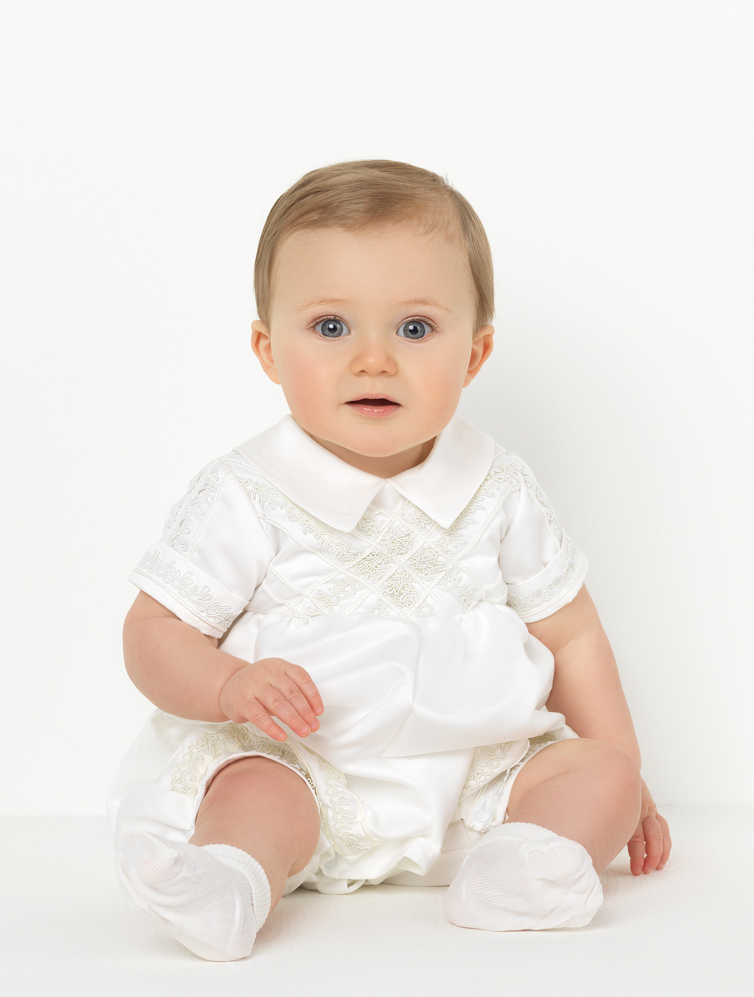 Baby boys ivory Christening outfit Boys christening romper Toby