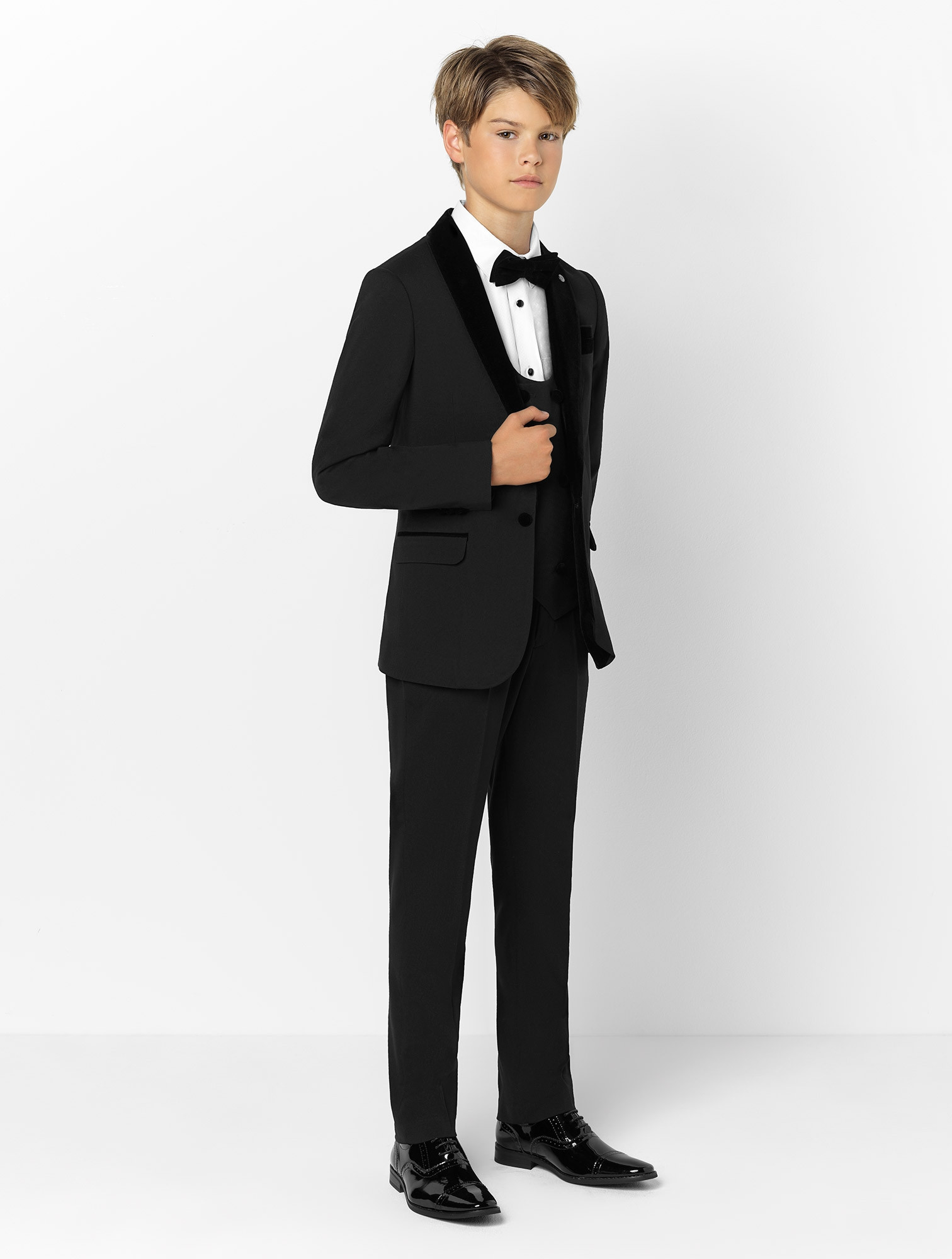 Boys black velvet prom suit Boys black tuxedo Valentino