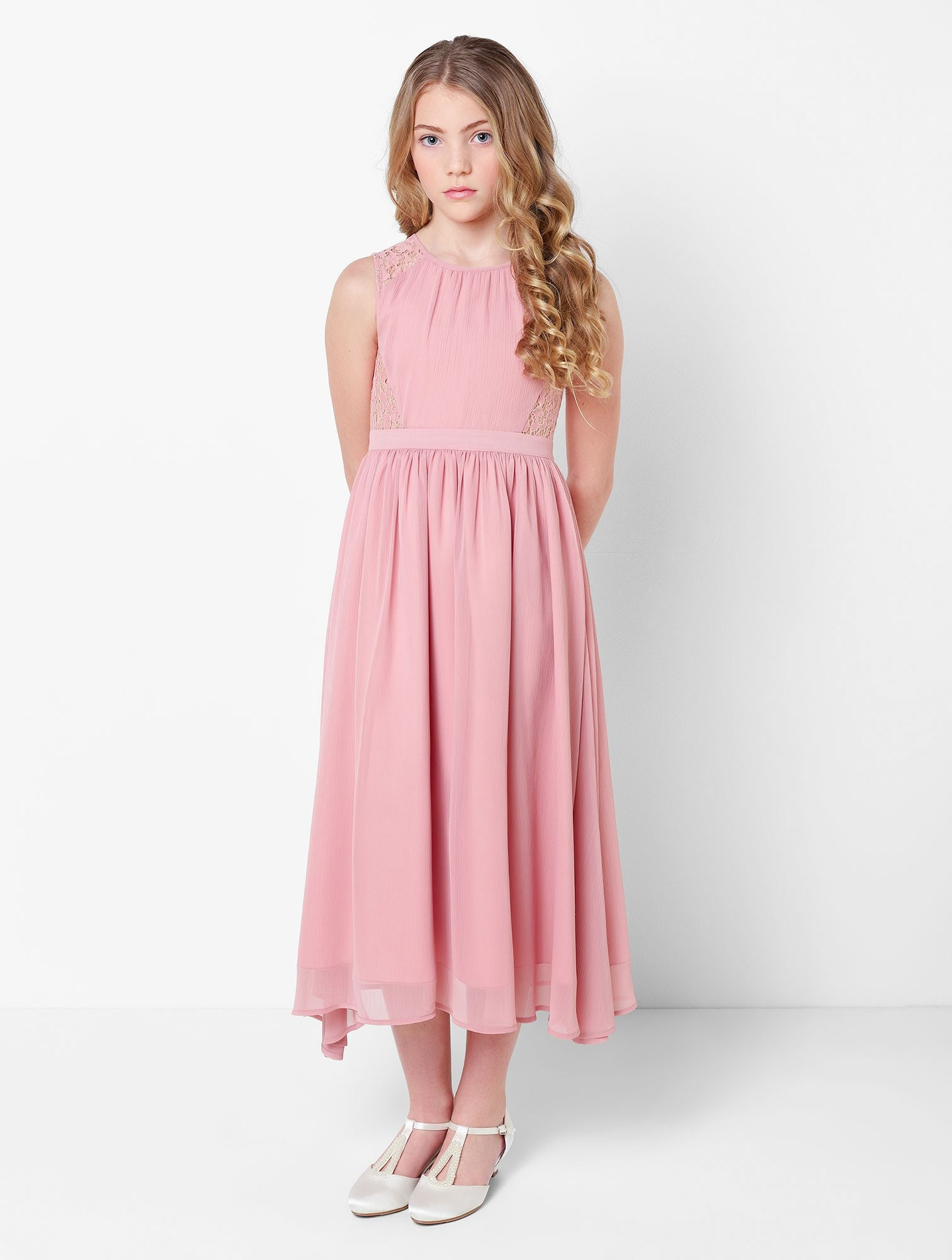 Girls pink occasion dress Girls pink flower girl dress Paisley of