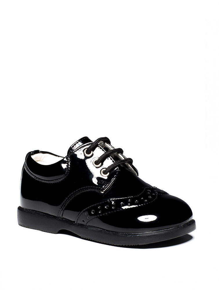 Baby boys patent black shoes Page boy shoes