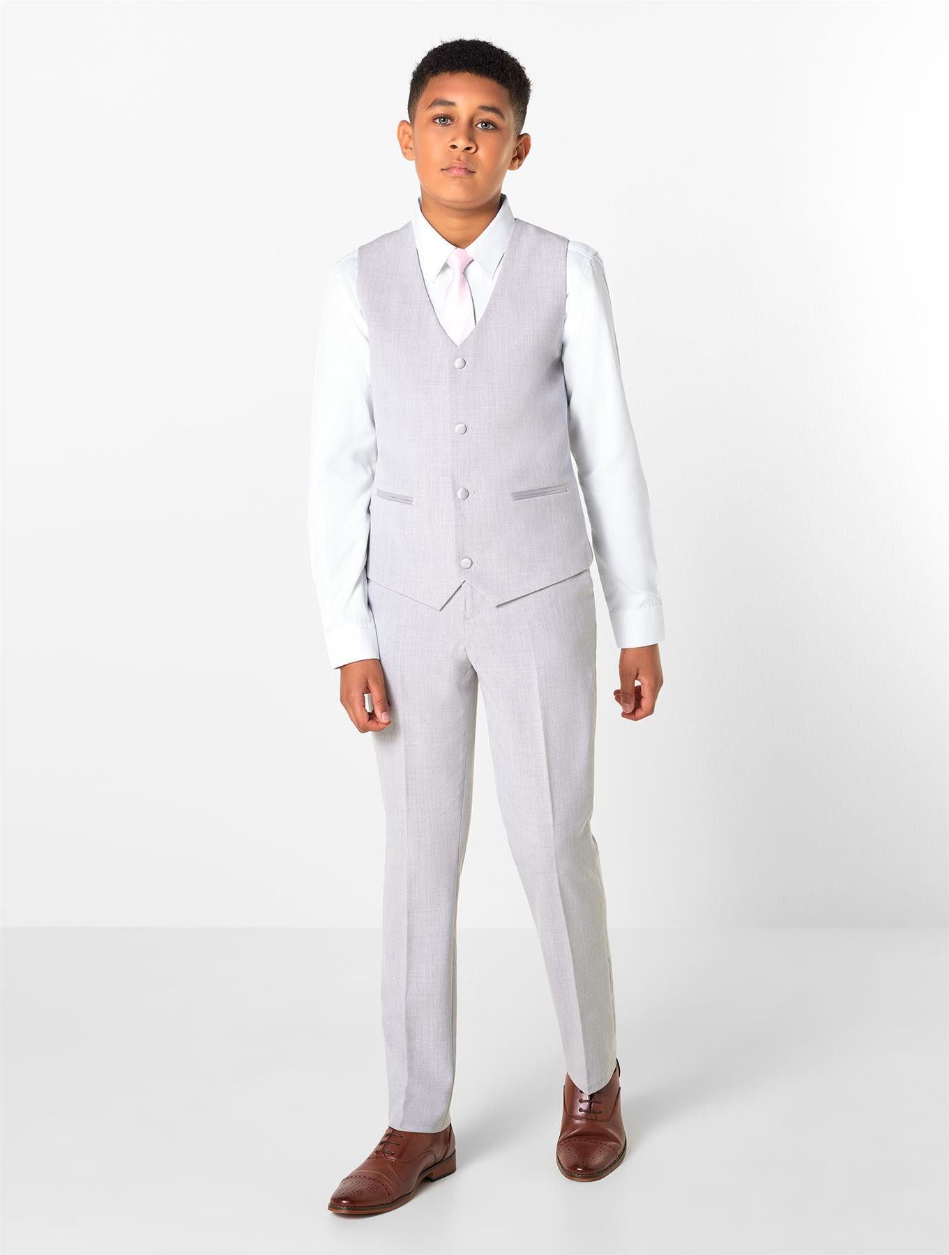Boys Husky Suit Light Gray Boy'S Suit Perfect For Toddler Suit Wedding Attire Outfits main image 1