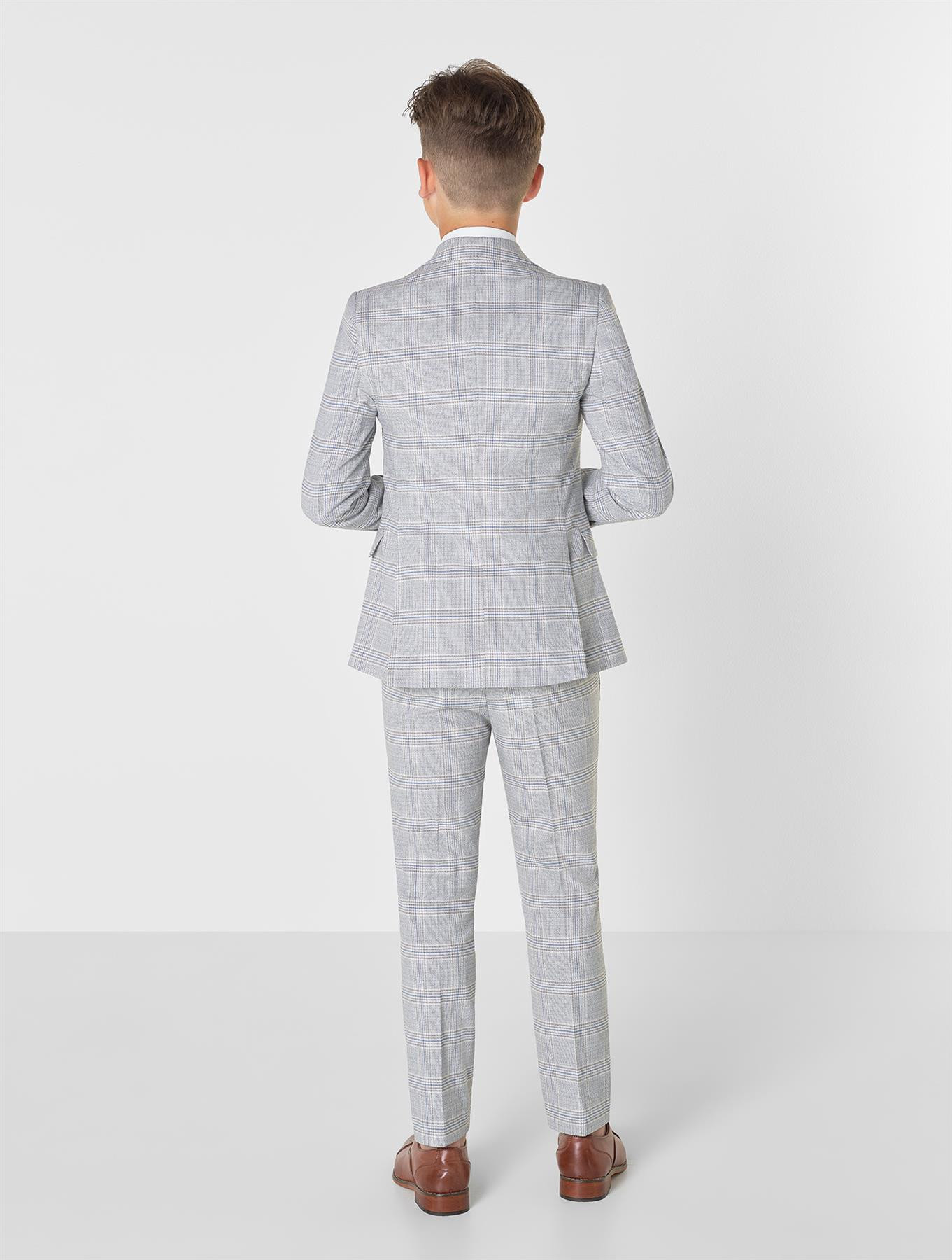 Boys grey check suit Grey check page boy suits Grey check prom suit