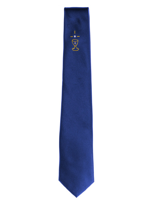 Boys blue Communion tie - full length